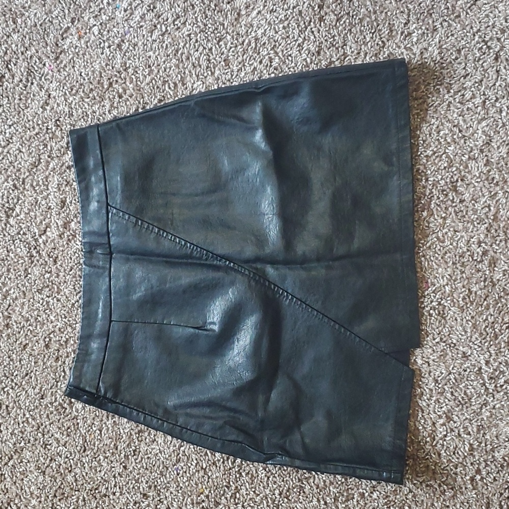 Womens Faux Leather Skort